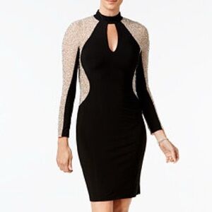 Xscape Black Dress with Silver Accents